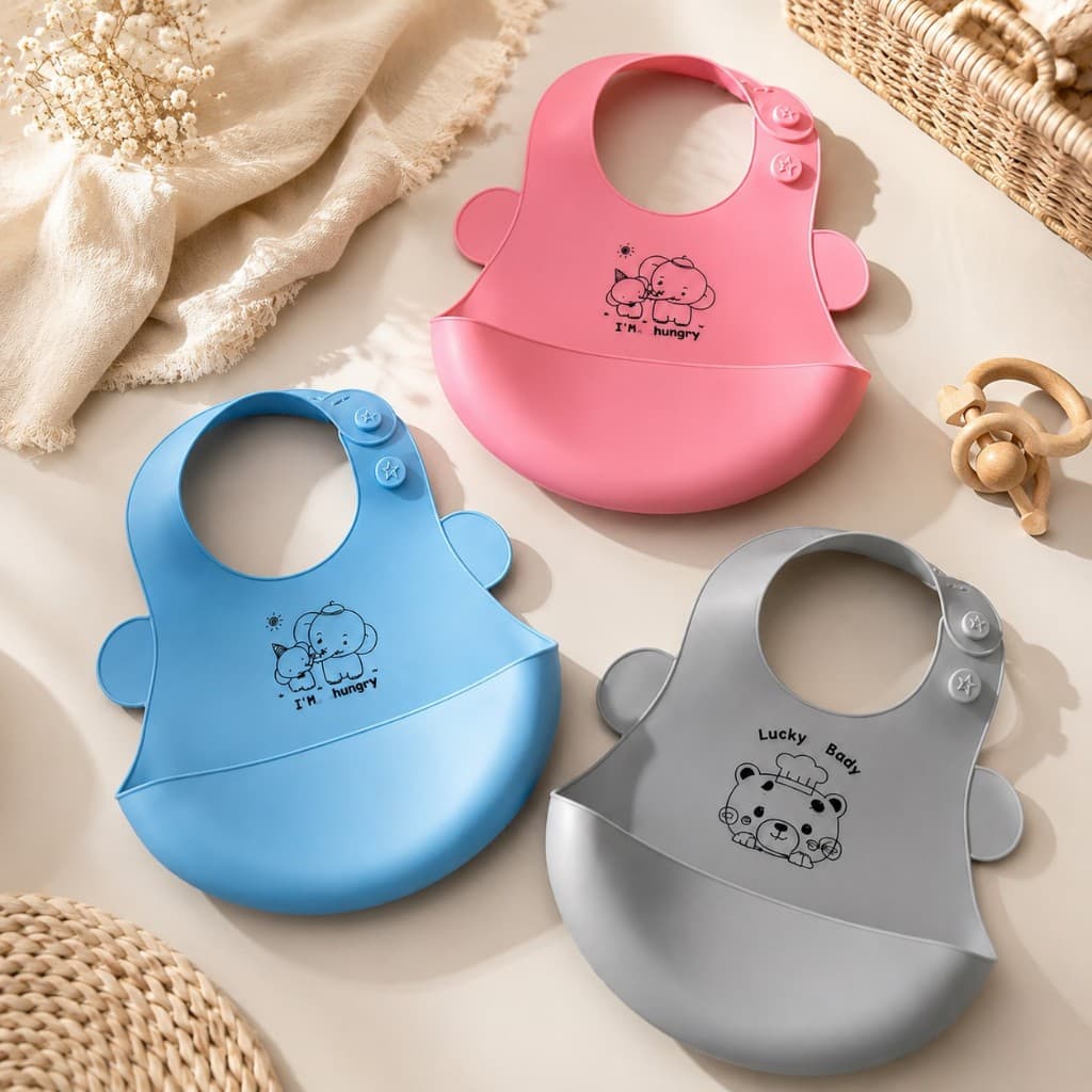 Babador Papa Migalhas Macio para Bebês e Crianças Silicone Livre Bpa