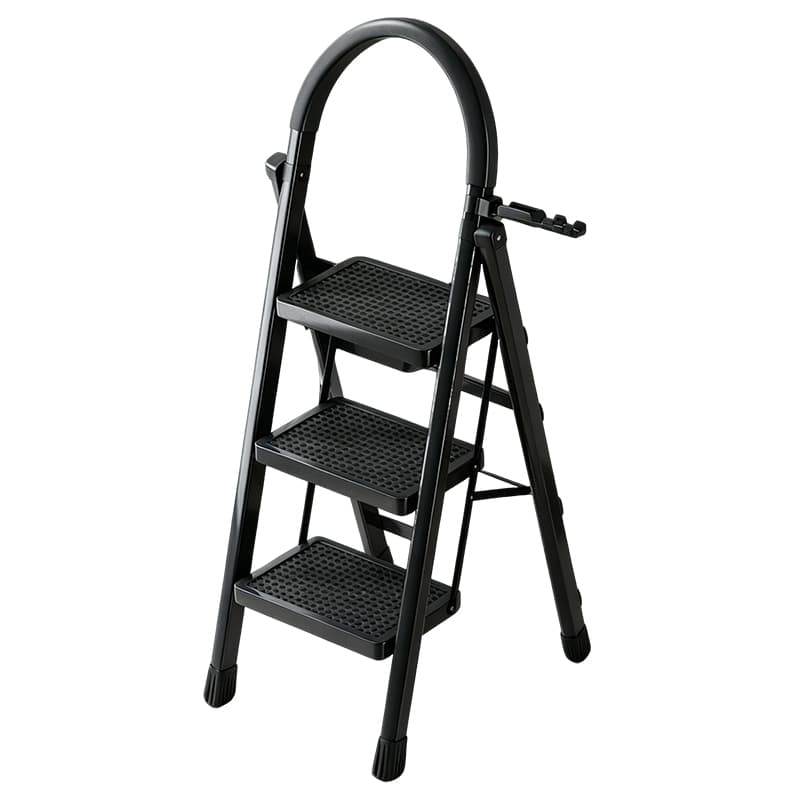 Escada Banqueta 3 Degraus Dobrável Aço Antiderrapante 150kg Doméstica Portátil Cozinha