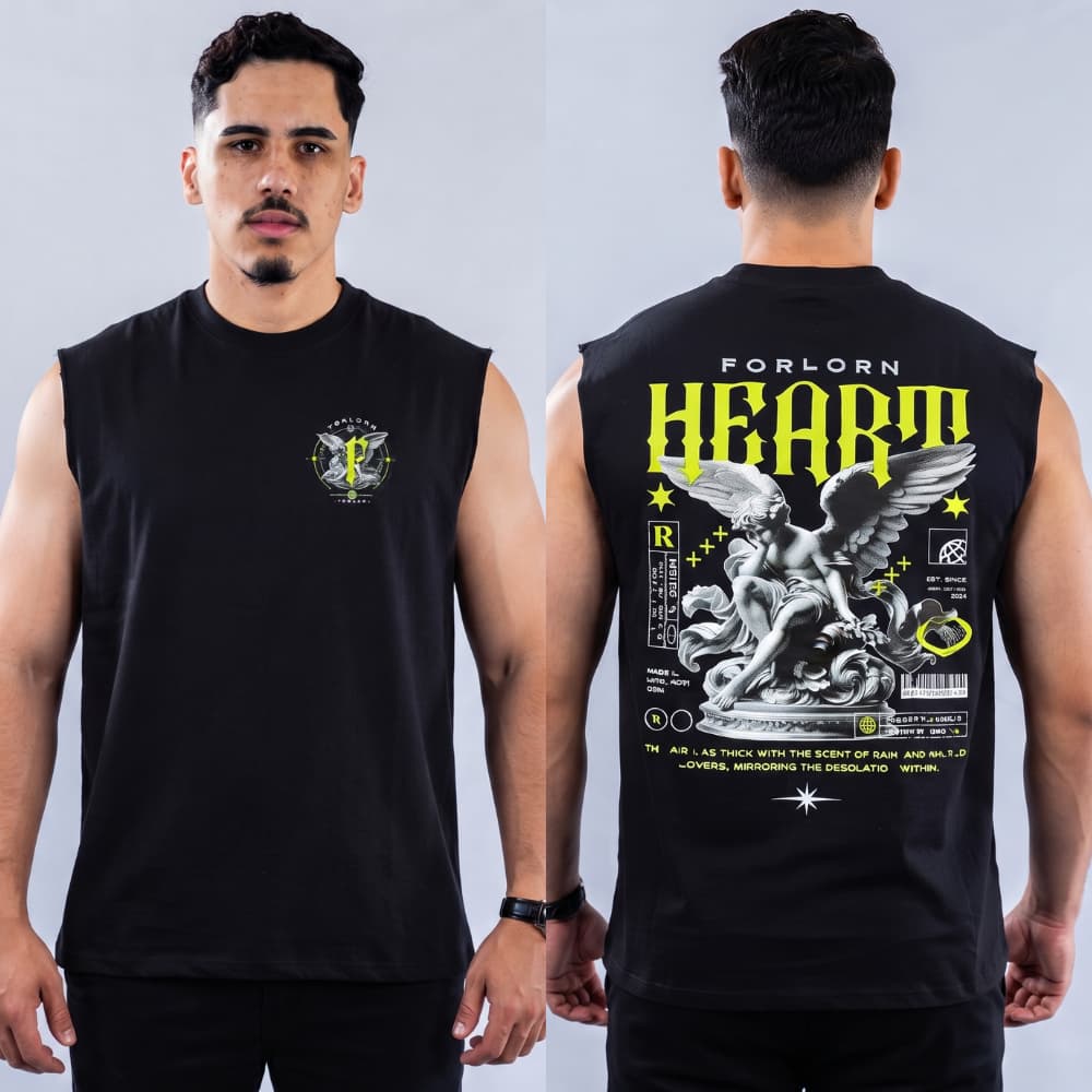 Regata Machão Oversized Algodão - Estampa Dark Aesthetic Old School - Treino Academia