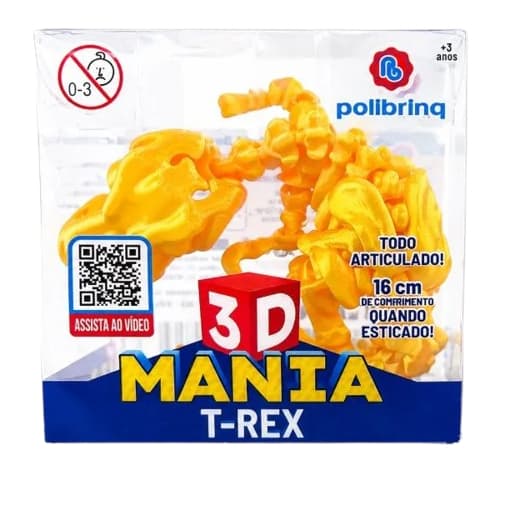 T-Rex 3D Mania Dinossauro articulado 3D 26cm Polibrinq DM04
