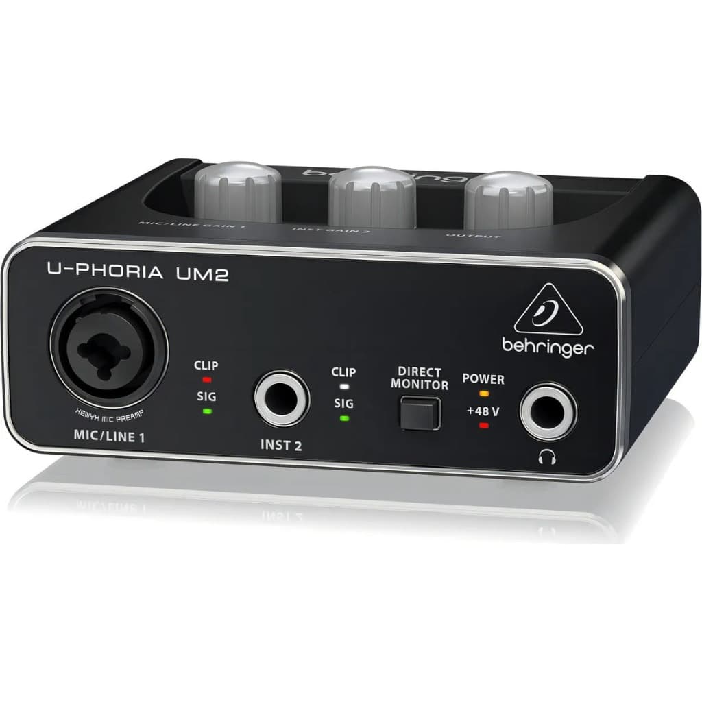 Interface de áudio Behringer U-Phoria UM2 preta