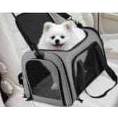 mochila bolsa transporte de pets é gatos confortavel cinza