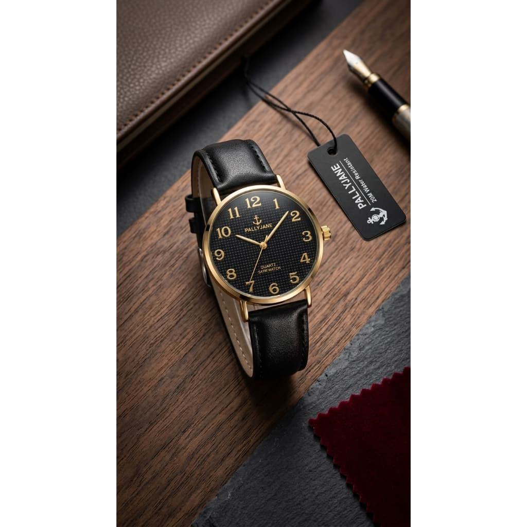 RELÓGIO ESTILOSO MASCULINO COM PULSEIRA DE COURO