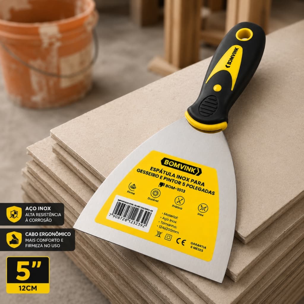Espátula Inox 5” Profissional 12,5cm | Alta Precisão | Não Enferruja