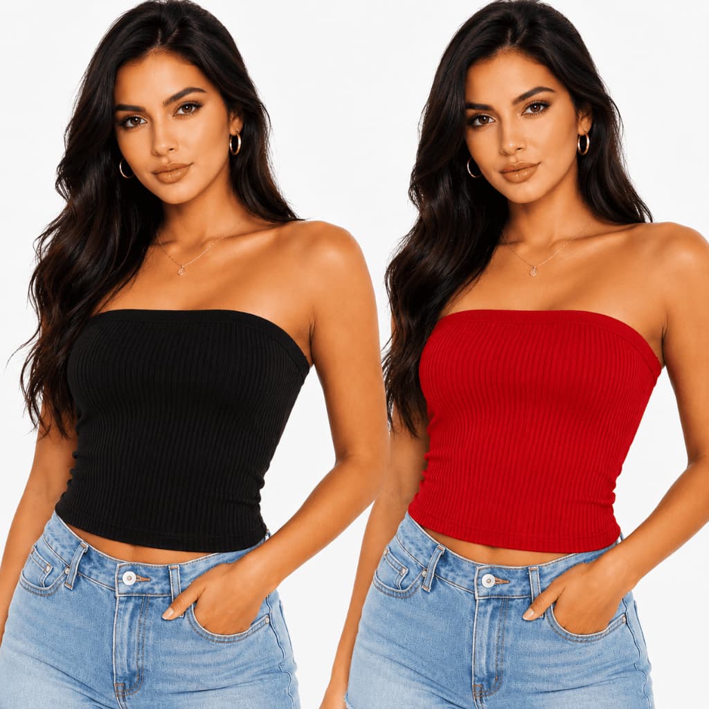 Kit Cropped Tomara Que Caia Canelado Top Faixa Feminino Promoção