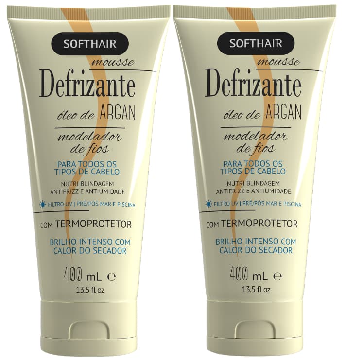 Defrizante Óleo de Argan 400ml Softhair 2 Unidades