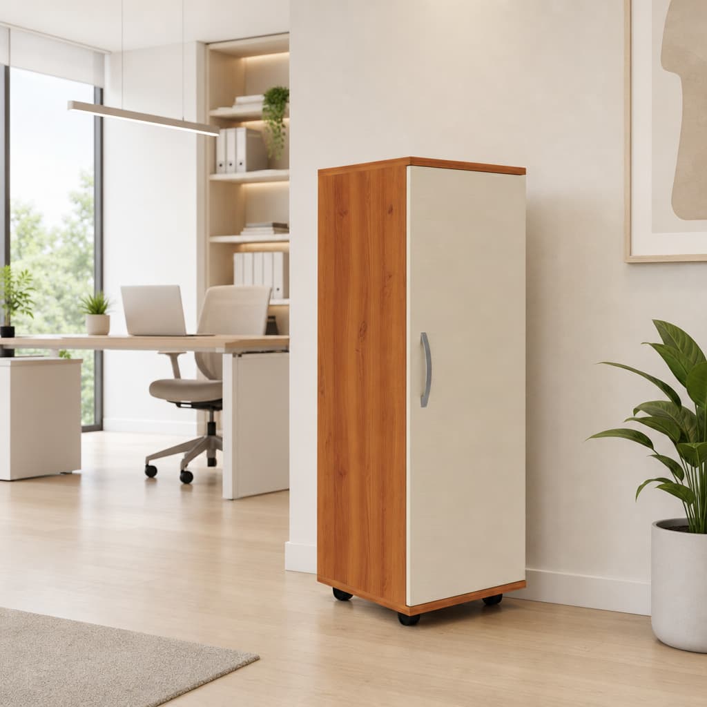 Armário Multiuso Compacto Viena 1 Porta 3 Nichos Escritório/Lavanderia