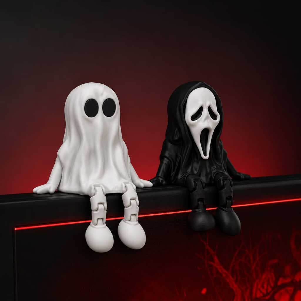 Fantasminha e Ghostface Decoração Quarto Geek Setup Gamer PC