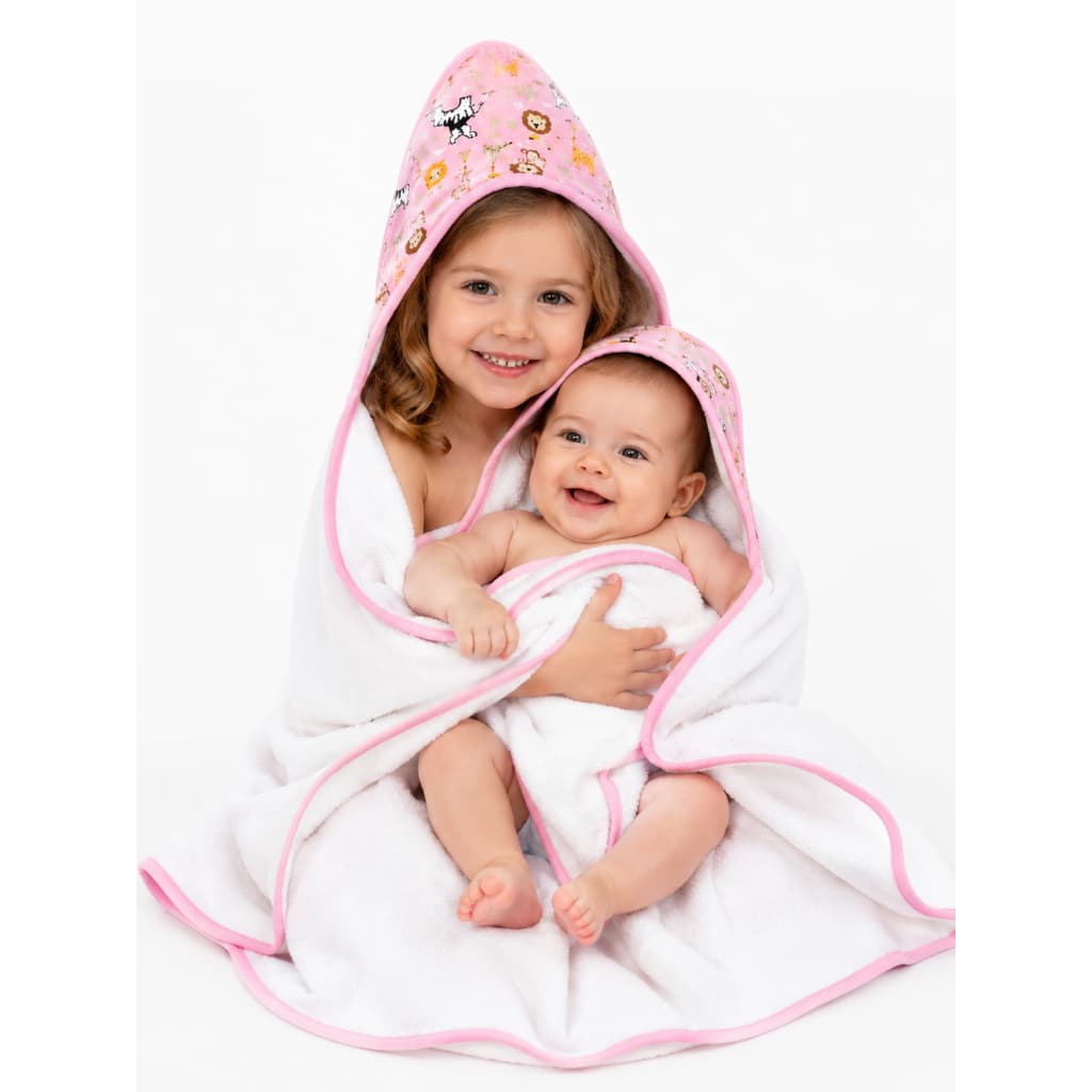 Toalha de Banho Bebê Infantil com Capuz Atoalhado 100% Algodão 115x70cm