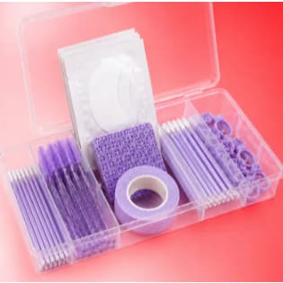 Kit Extensão de Cílios Estojo 5 Divisórias com Escovinhas Microbrush Aplicador Anel e Pads Lash