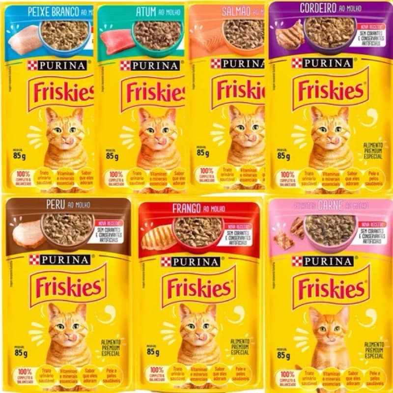 Sache Friskies Ração Úmida Para Gatos Caixa Com 15 de 85G Purina