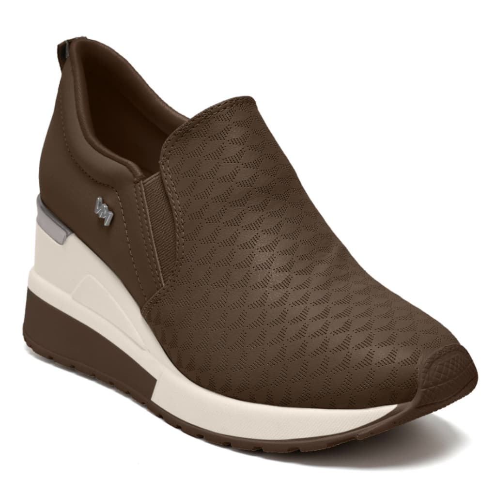 Tênis Via Marte Anabela Feminino Sneaker Slip On Plataforma Calce Fácil Sola Alta Original Lançamento 046-002