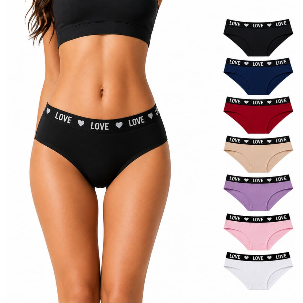 Kit 5 Calcinha Feminina Elastico na Cintura Confortável 100% Algodão Dia a Dia Tanga Tanguinha