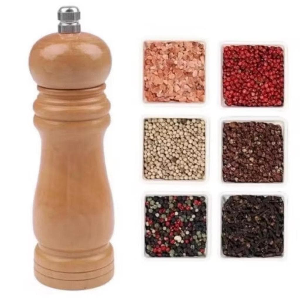 Moedor de Temperos em Madeira Pimenta Grãos 20 cm e 15 cm Clink