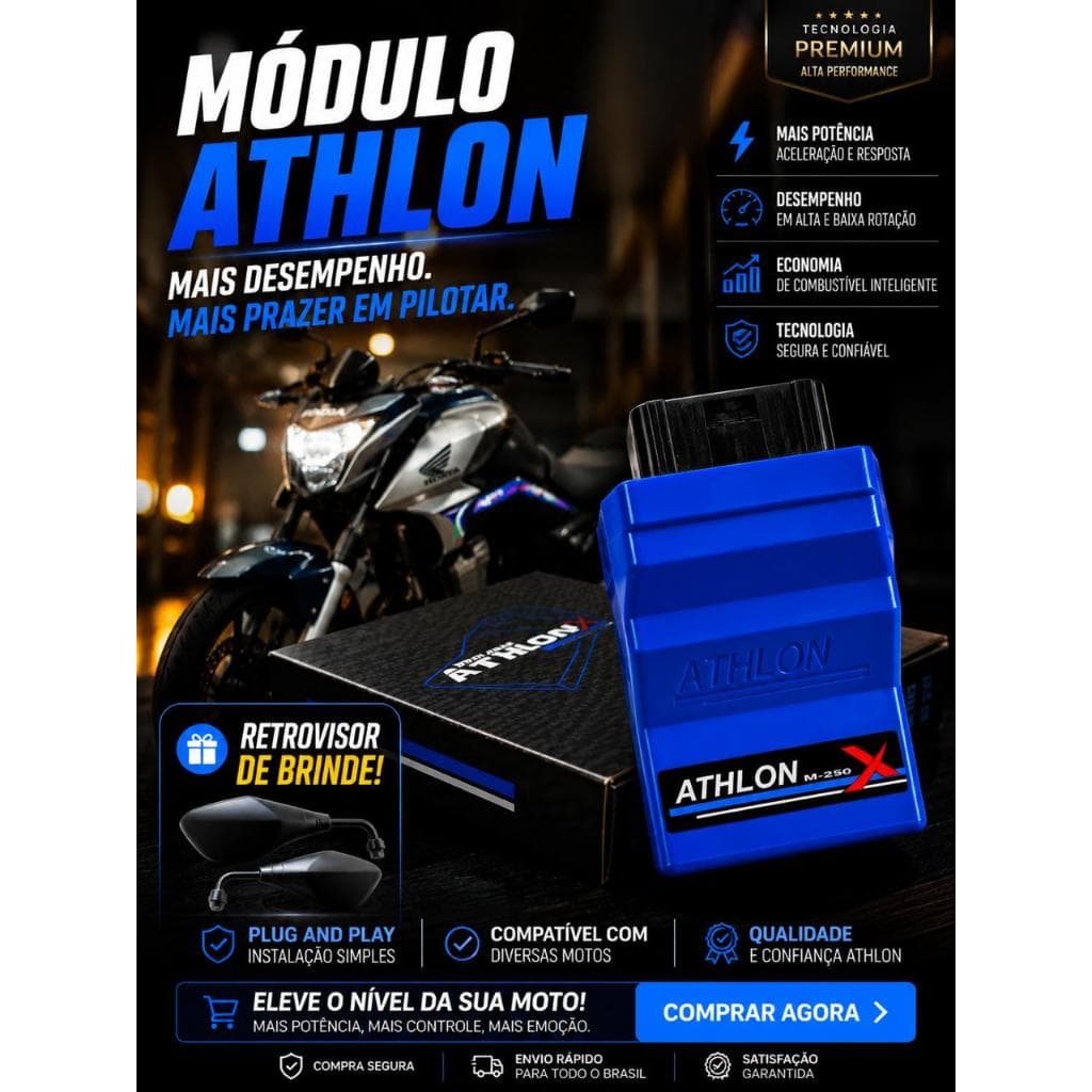 Módulo Athlon M250-X Motos Honda  Programavel Com Mapa Especfico Para Sua Moto Gratis +brinde