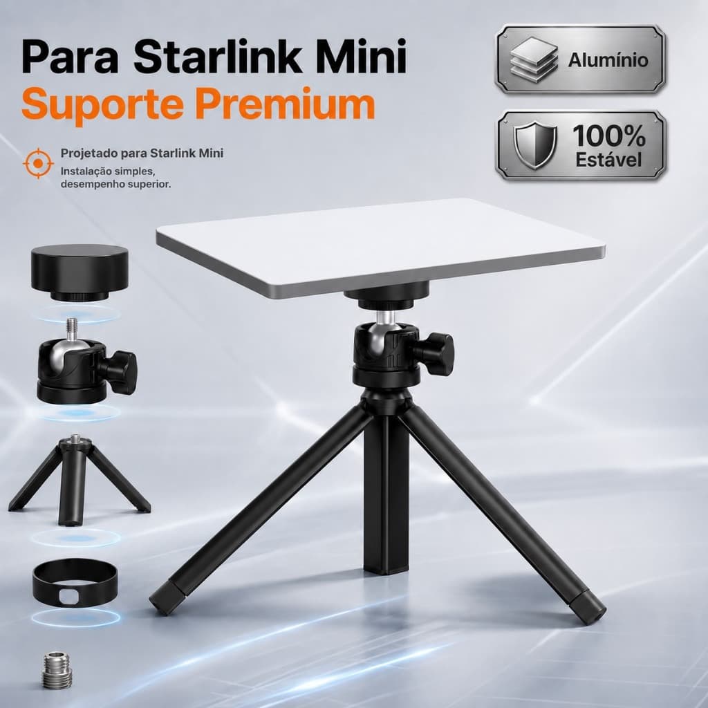 Suporte Tripé para Starlink Mini Alumínio 100% Estável Premium Instalação Simples Desempenho Superior