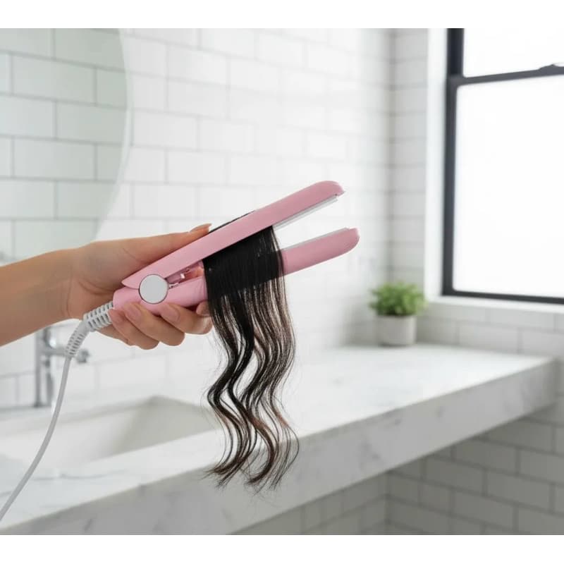 PRANCHA CHAPINHA PARA CABELO A LIDA MINI PORTÁTIL COM ESTOJO TRANSPARENTE