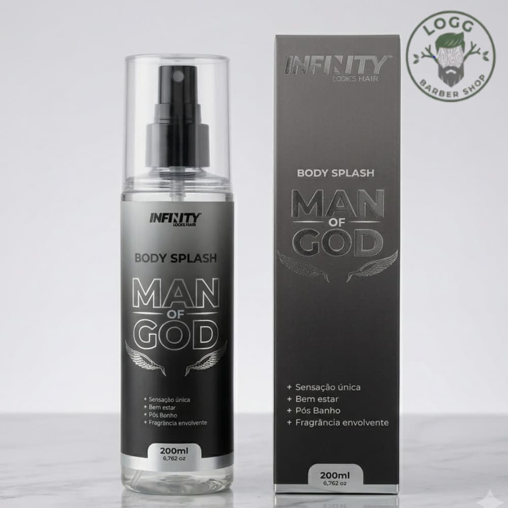 Kit 2x Body Splash Man of God Infinity 200ml cada - Perfume Masculino Pós Banho, Fixação Prolongada