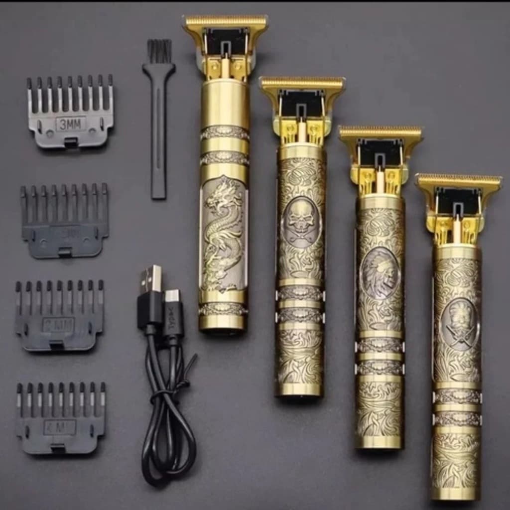 Máquina de Corte Profissional T9 Sem Fio – Aparador de Cabelo e Barba Com Acabamento/ Portátil e USB Recarregável
