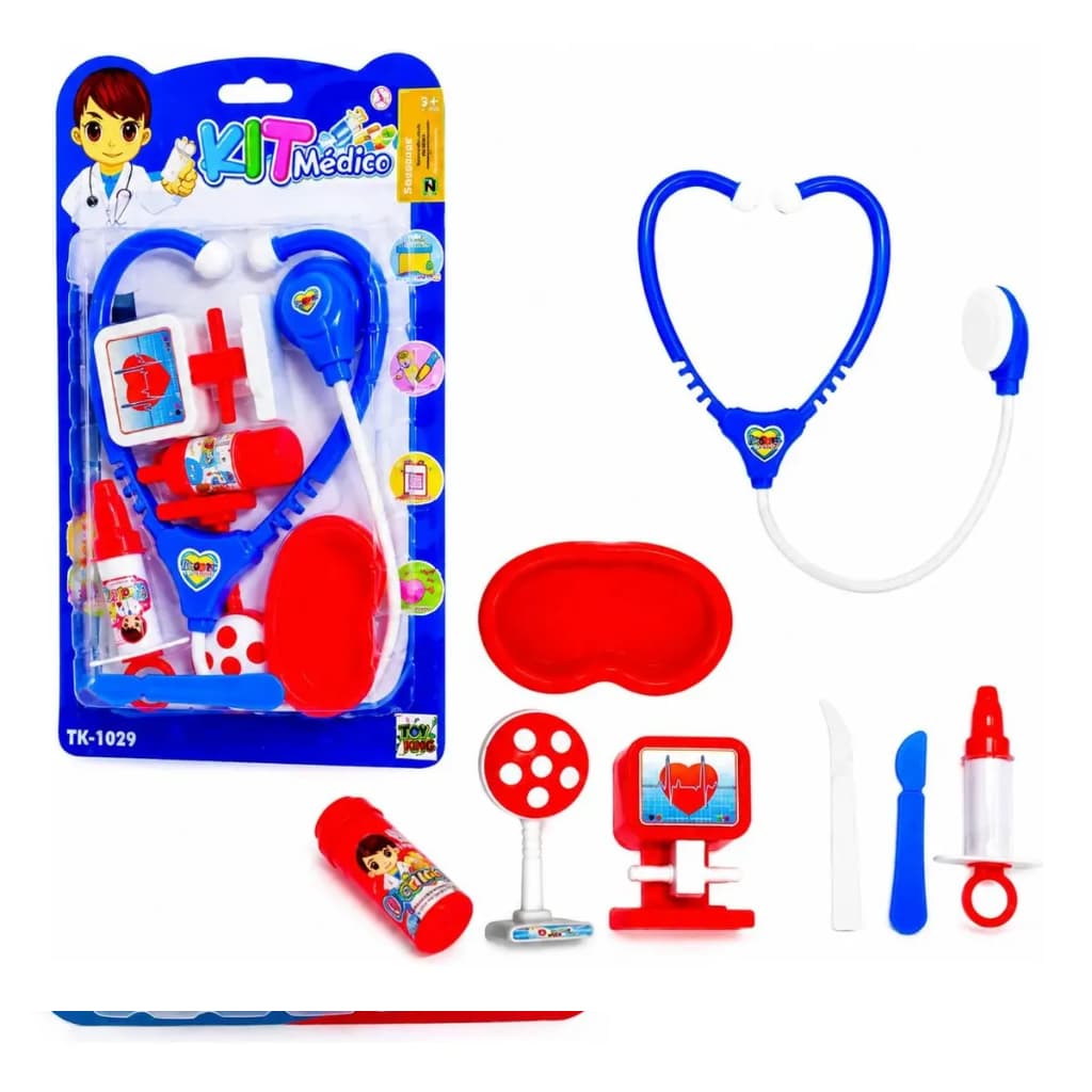 Kit Médico Infantil Brinquedo Doutor Educativo+ Estetoscópio