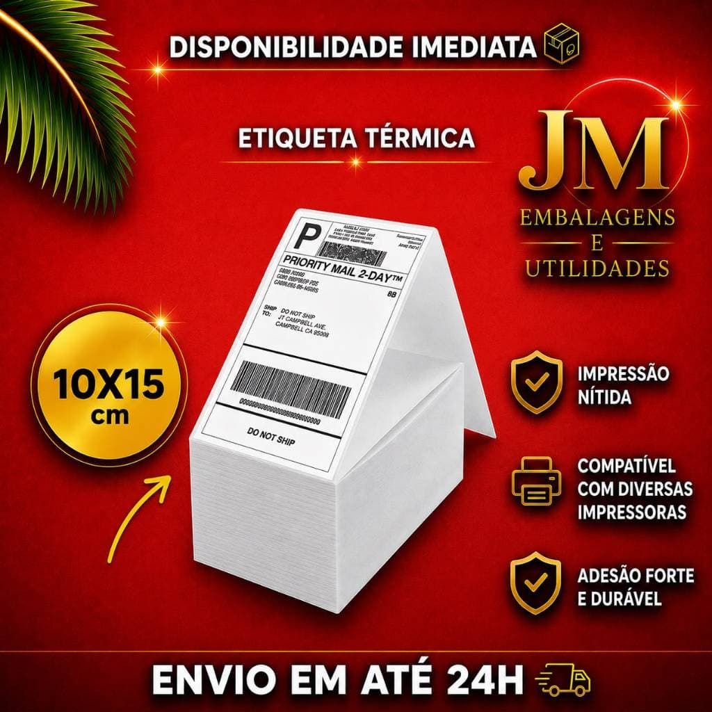 500 Etiquetas Térmica Papel Adesivo 10x15CM Papel Térmico e Papel Contínuo Para envios e E-Commerce