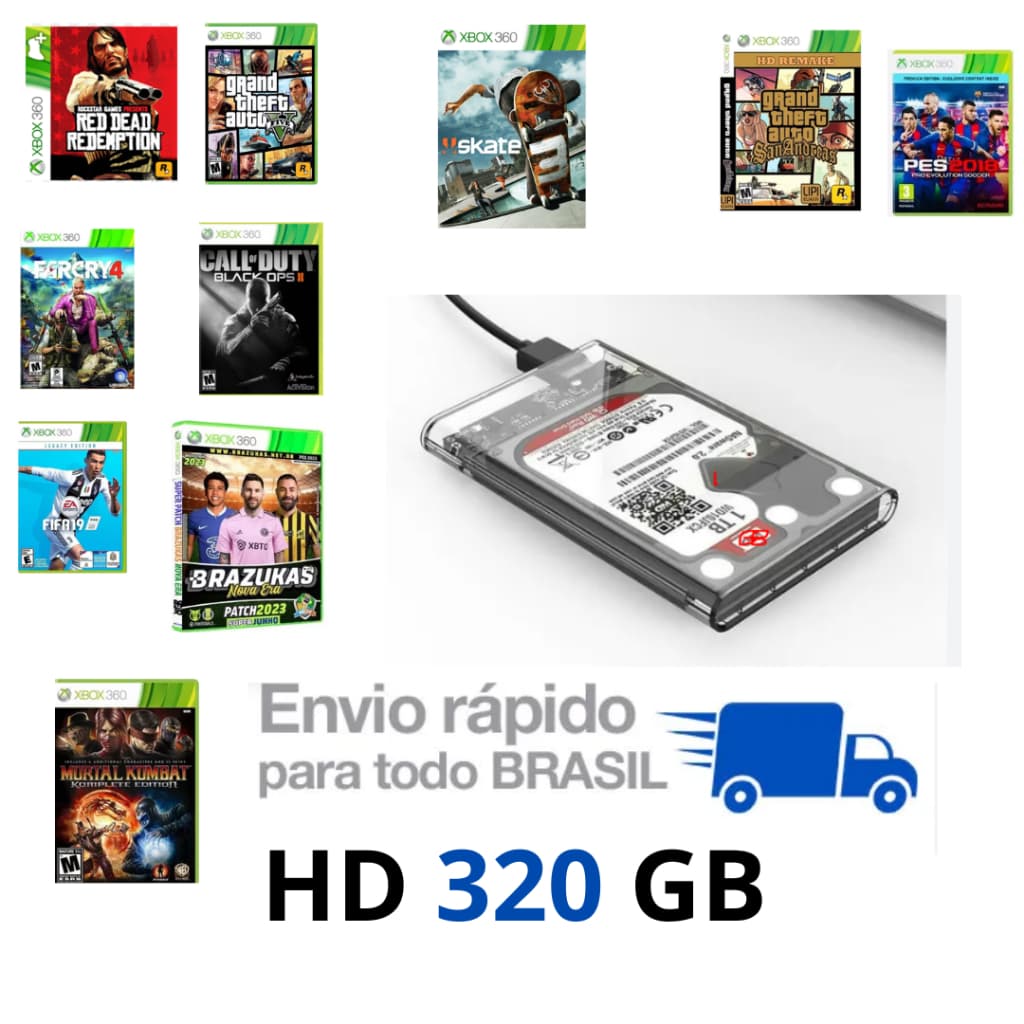 HD 320 GB externo Para Xbox 360 RGH / Exploit