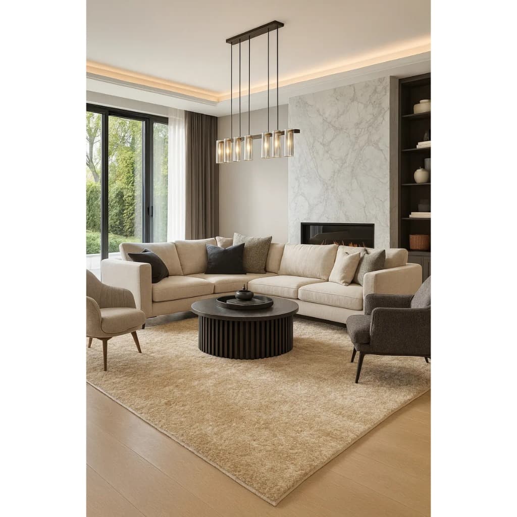Tapete 1,5x1,0 100x150 Pelo Macio Curto Antiderrapante Bege