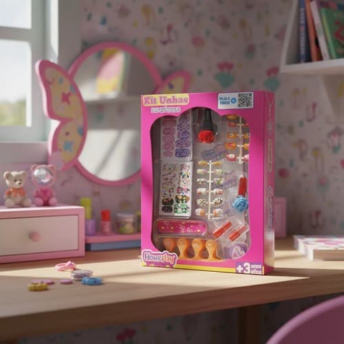 Kit Unhas Infantil Brinquedo Completo Menina +3anos