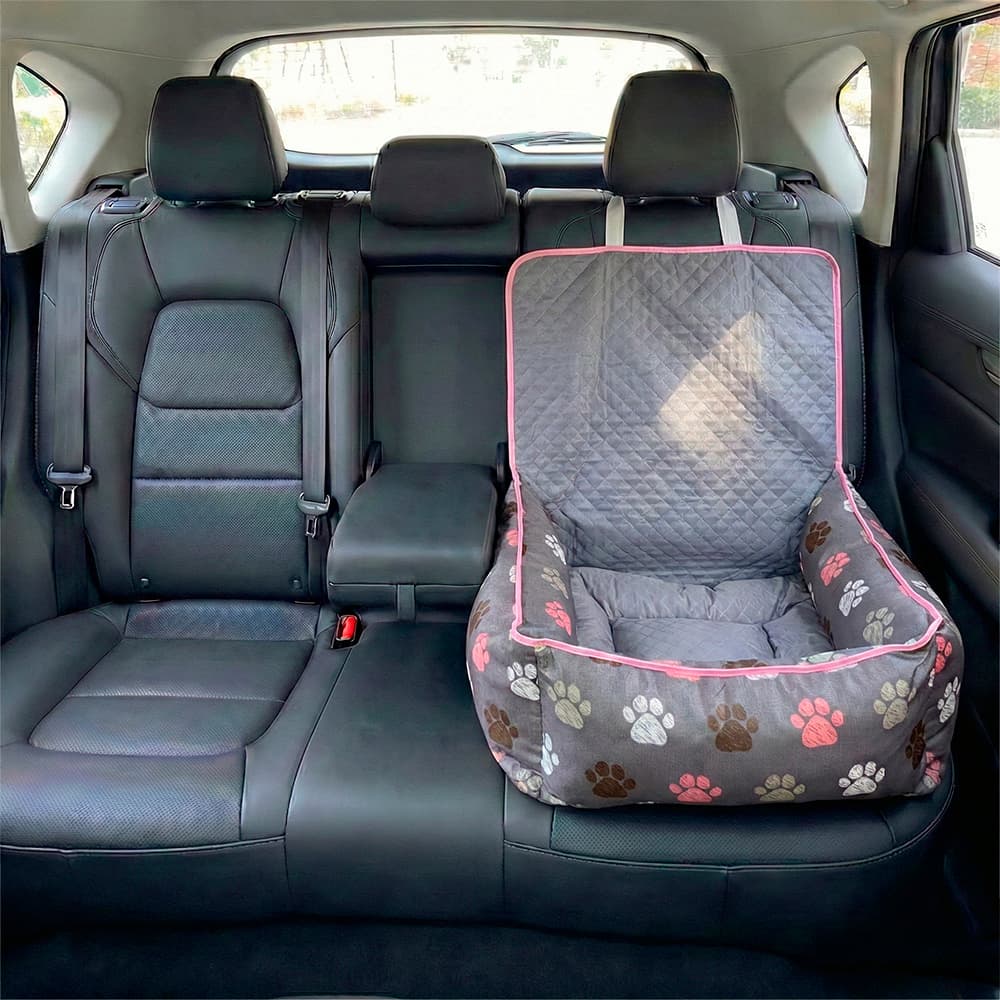 Kit Capa de Transporte Pet Impermeável com Colchonete Cama para Cachorro Pequeno Protetor Banco Traseiro de Carro