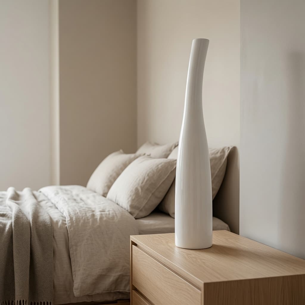 Vaso Girafa Gigante Floreira em Cêramica Branca Fosca para Decoração
