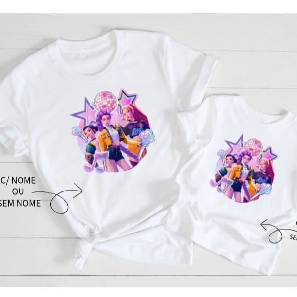 kit Camiseta Mãe e Filha Guerreiras do Kpop Blusa
