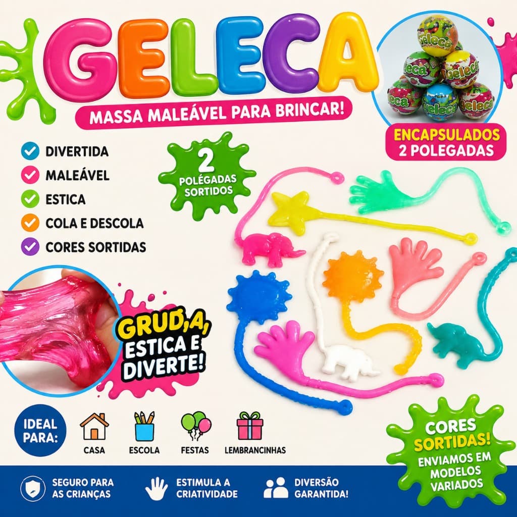 GELECA SURPRESA kits com 10,15,20,25,30 e 50 cápsulas, gelecas já pro tá pra uso ( geleca + cápsula)