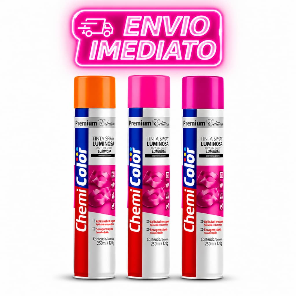 Tinta Spray Luminosa Chemicolor 250ml Premium Secagem Rápida