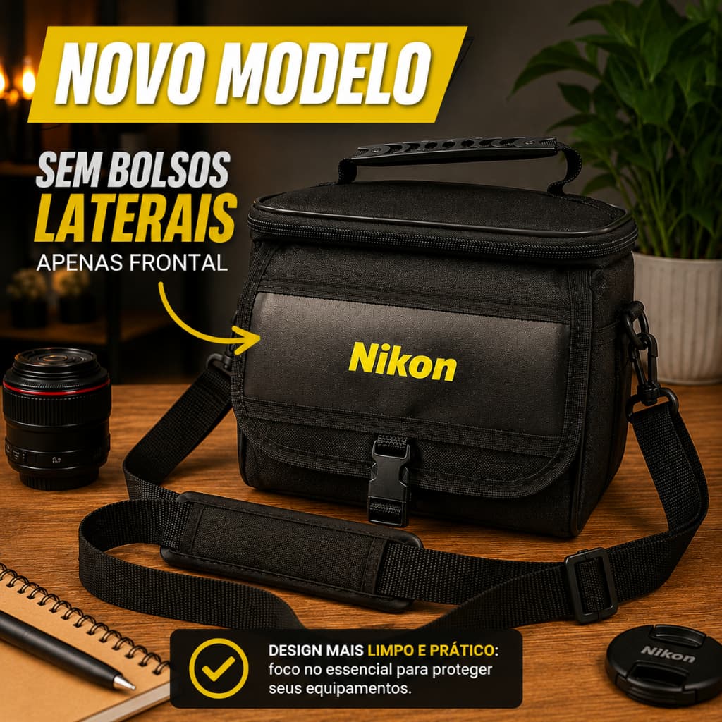 Bolsa Case Fotográfica Nikon Para Acessórios e Câmeras Dslr D7000, D3200, D5300, D5200