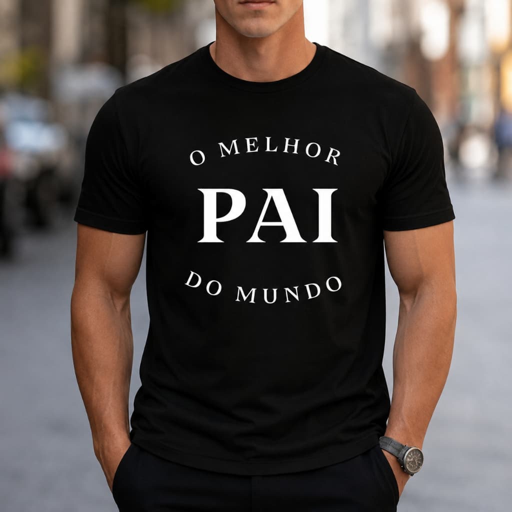 Camisa  Camiseta  Masculina  Estampada " O Melhor Pai do Mundo " Básica  Casual Estilosa 100%Algodão