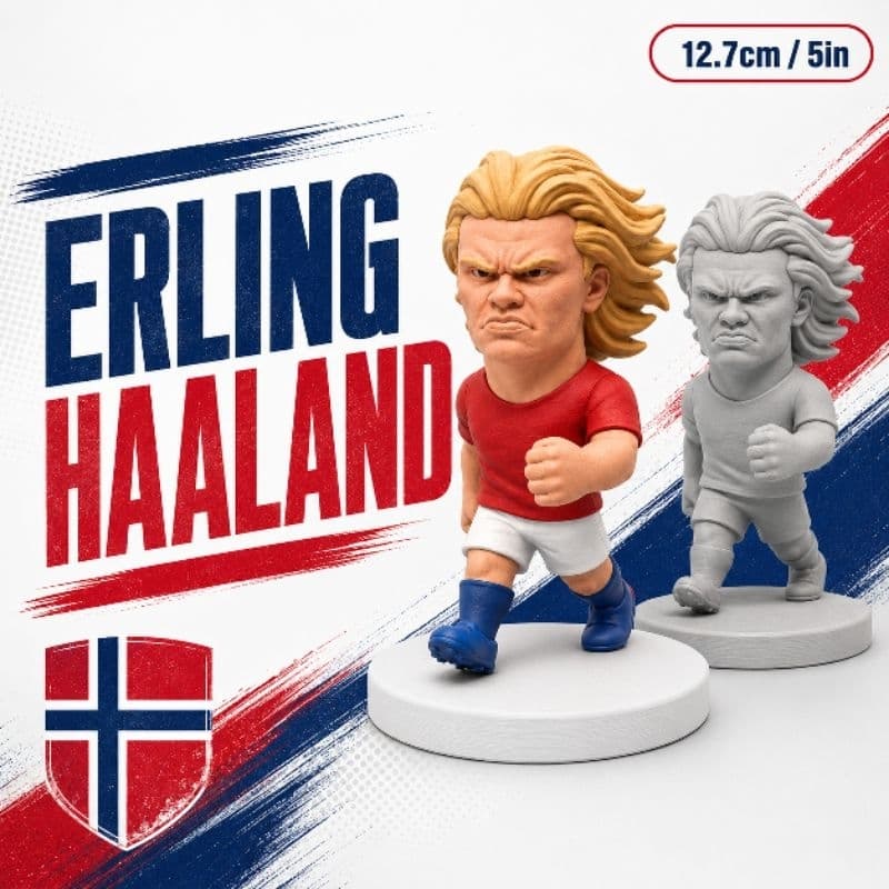 Miniatura Erling Haaland para Pintura | Impressão 3D | Boneco de Futebol 12,7 cm