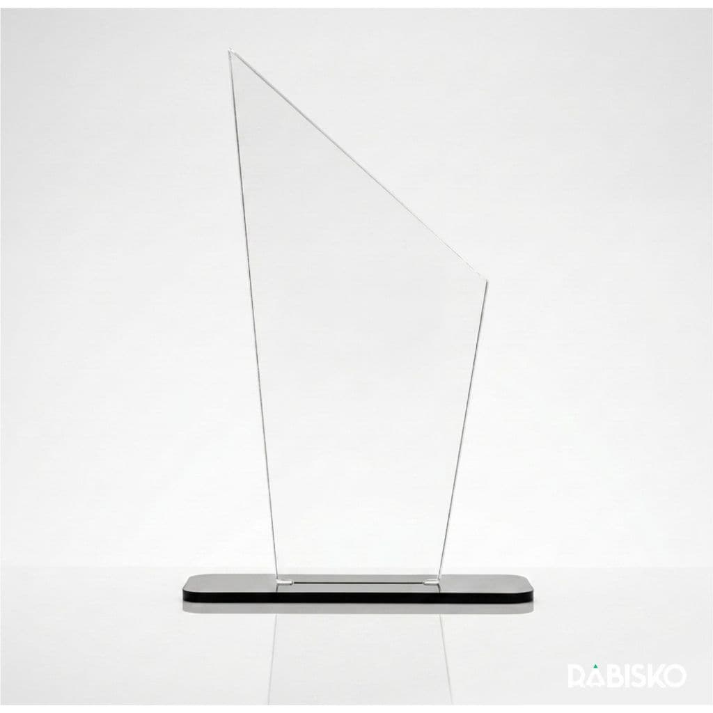 Kit Troféus 5 a 30 unidades em Acrílico 2mm Cristal 18x12cm Base Preta ou Cristal