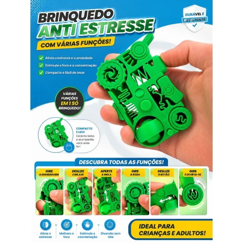 Brinquedo Anti Estresse Multifuncional Fidget Toy Sensorial Portátil para Crianças e Adultos