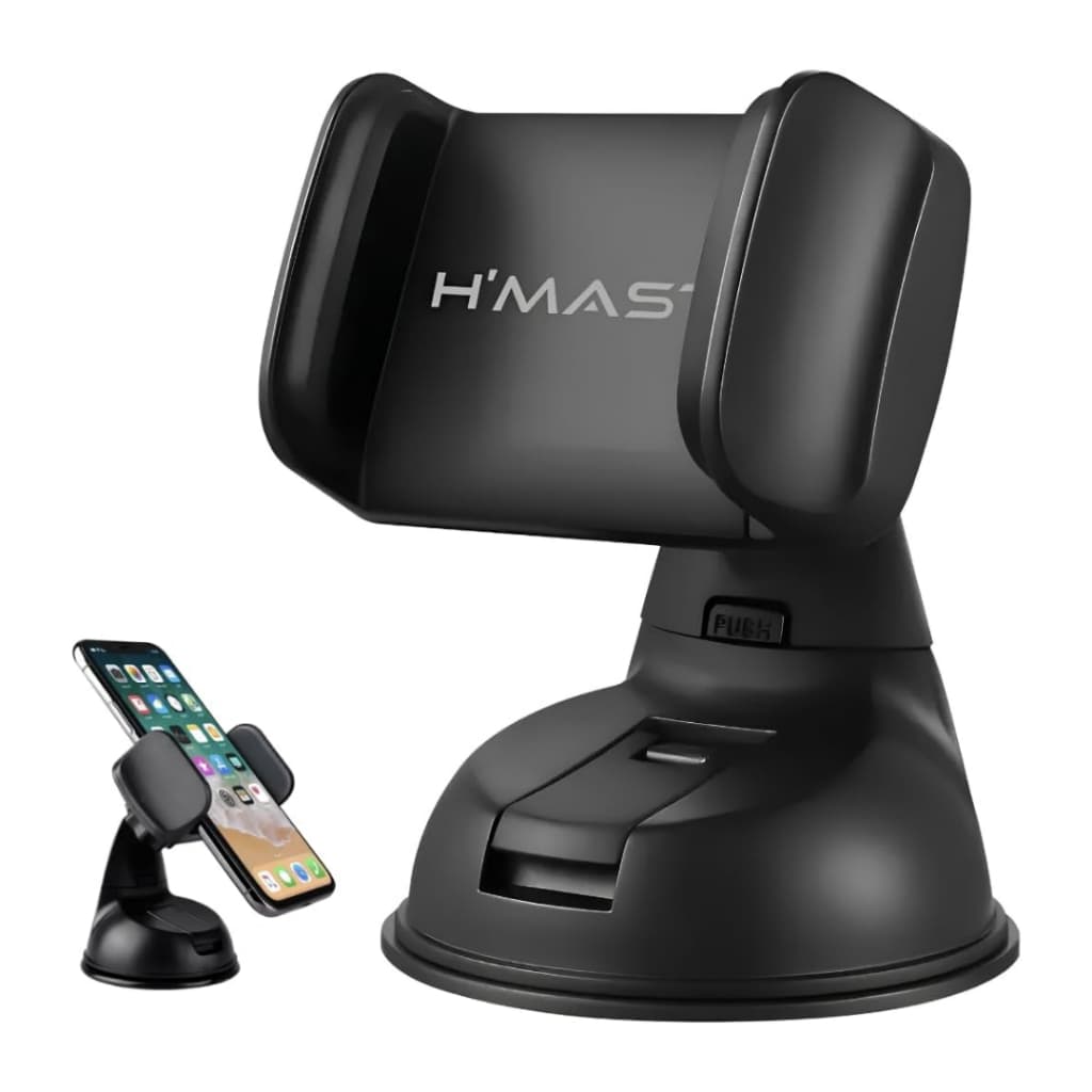 Suporte Celular Para Carro Premium Ventosa Ultra Silicone Trava Firme - Suporte Veicular Automotivo 360° Universal