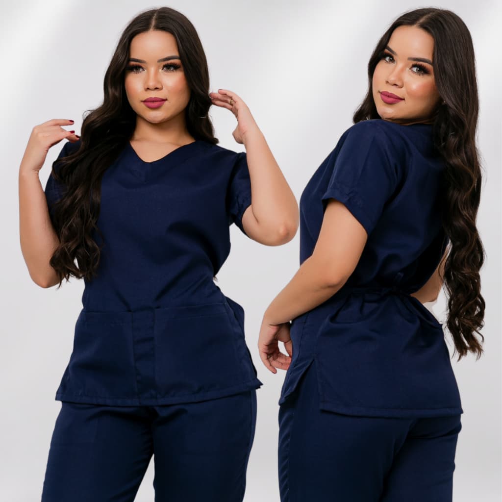 Blusa Bata Scrub Acinturada Pijama Cirurgico Hospitalar Vet Enfermagem Oxford Avulsa Nao Amassa