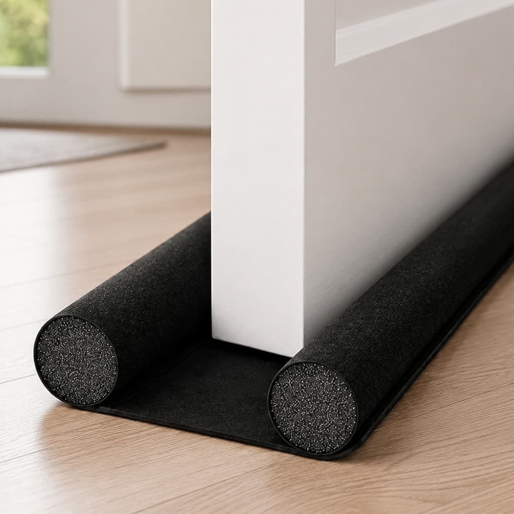 Veda Porta Protetor Duplo Ajustável Impermeável PVC 80cm Contra Insetos Poeira Vento Veda Fresta Rodo De Porta Casa