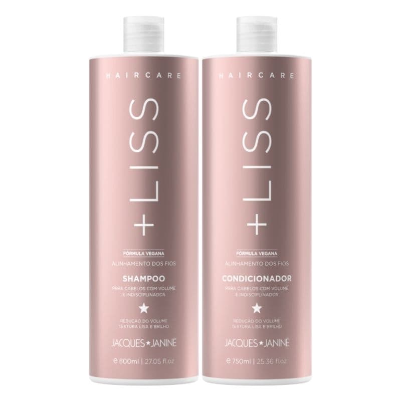 Kit Jacques Janine +LISS Shampoo 800ml + Condicionador 750ml – Alinhamento dos Fios | Fórmula Vegana