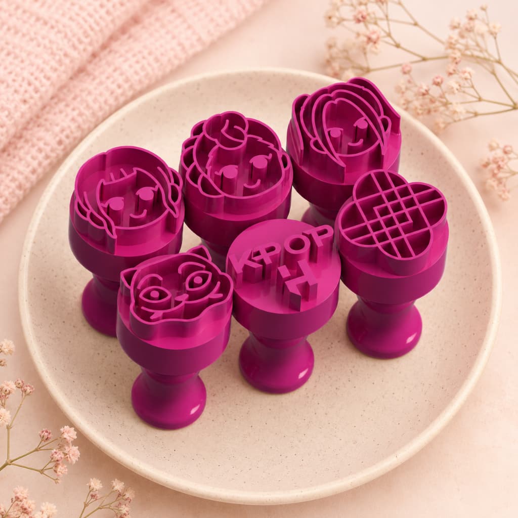 Kit 6 Carimbos para Doces Brigadeiros  Lutadoras do Kpop Confeitaria Massas Biscuit
