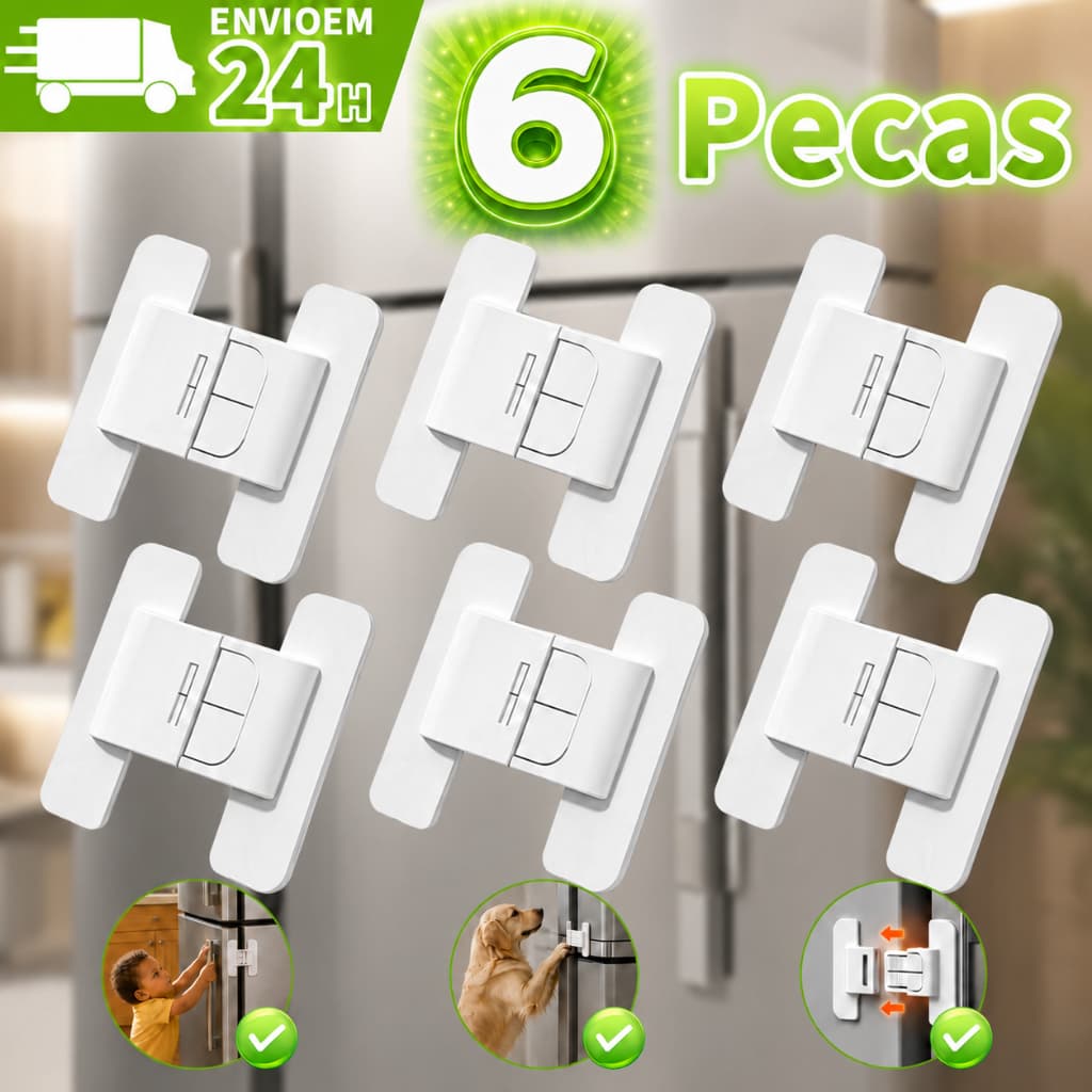 Travas Para Gaveta Porta Armário Segurança Bebê 【 6/12Peças】
