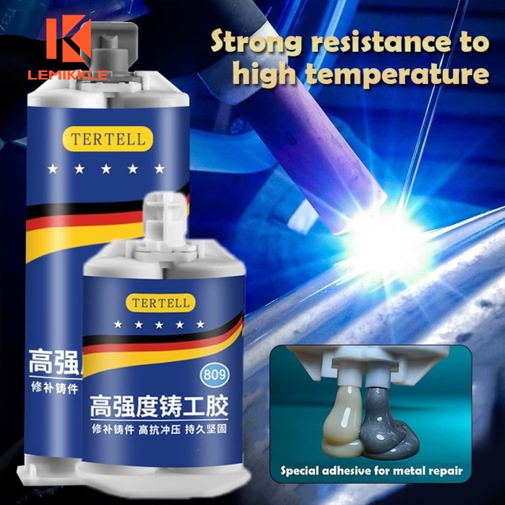 LEMIKKLE - Cola de Solda a Frio Massa de Metal AB para Ferro e Alumínio Resistente ao Calor Reparos Industriais 100ml