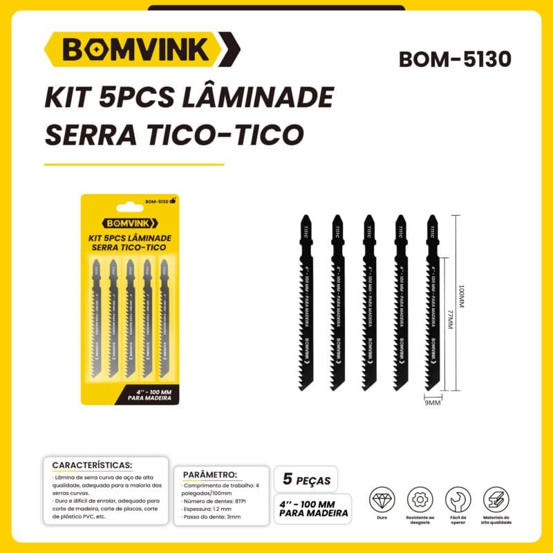 Kit 5 ou 10 Peças Lâmina De Serra Tico-Tico Ferro Madeira