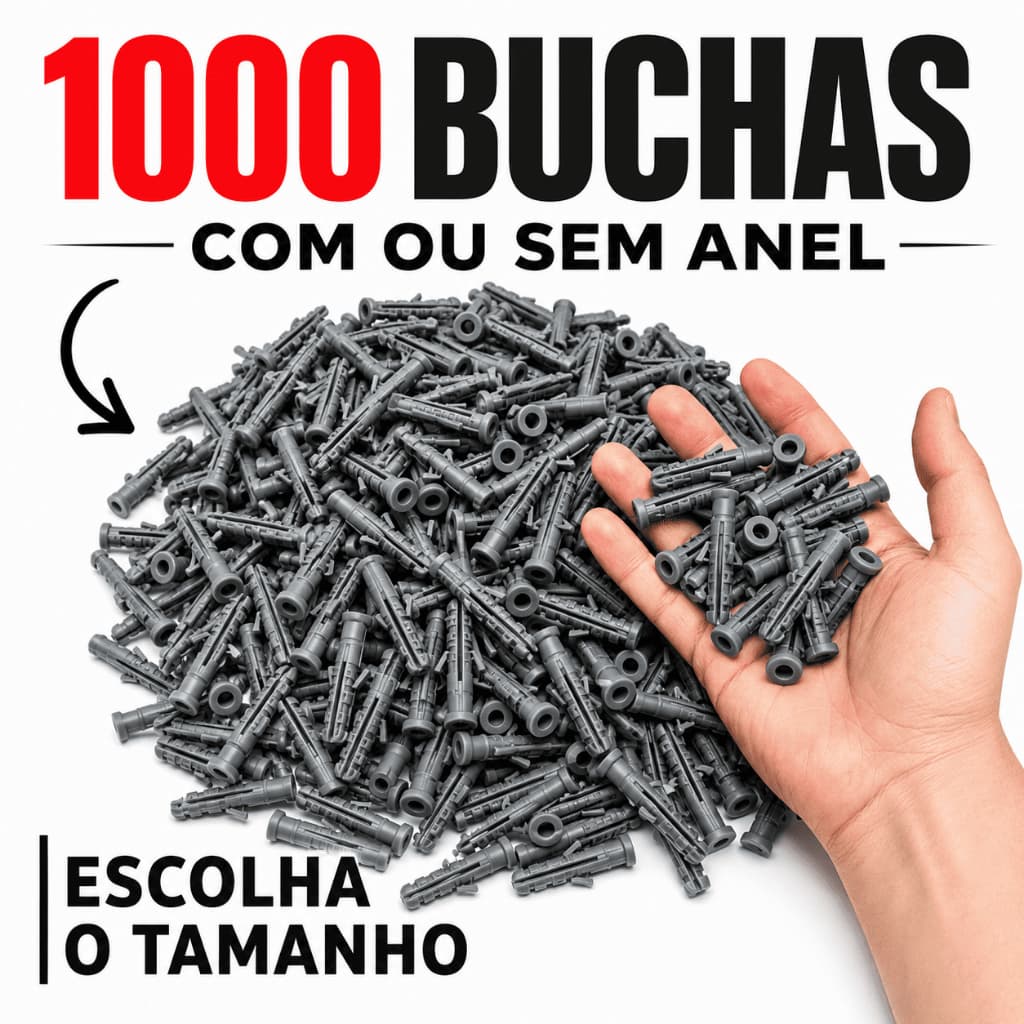 Bucha com Aba e Anel 8 MM - Pacote com 1000 Peças