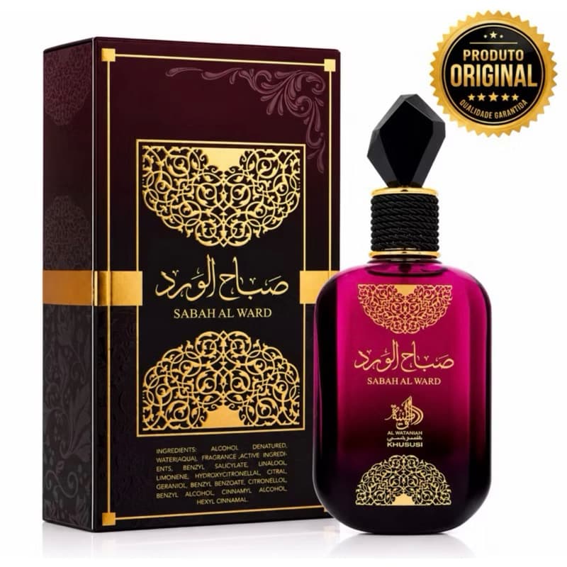 Sabah Al Ward Eau de Parfum 100ml Original – Perfume Árabe Unissex feminino Virgínia