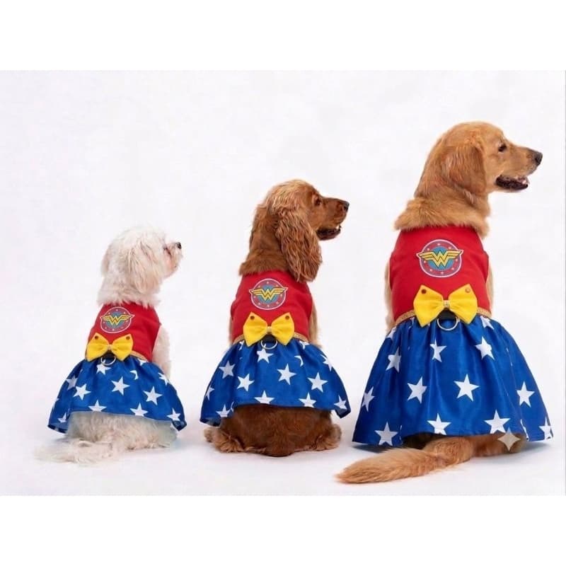 Vestido Pet Temático com argola para guia de passeio cães e gatos