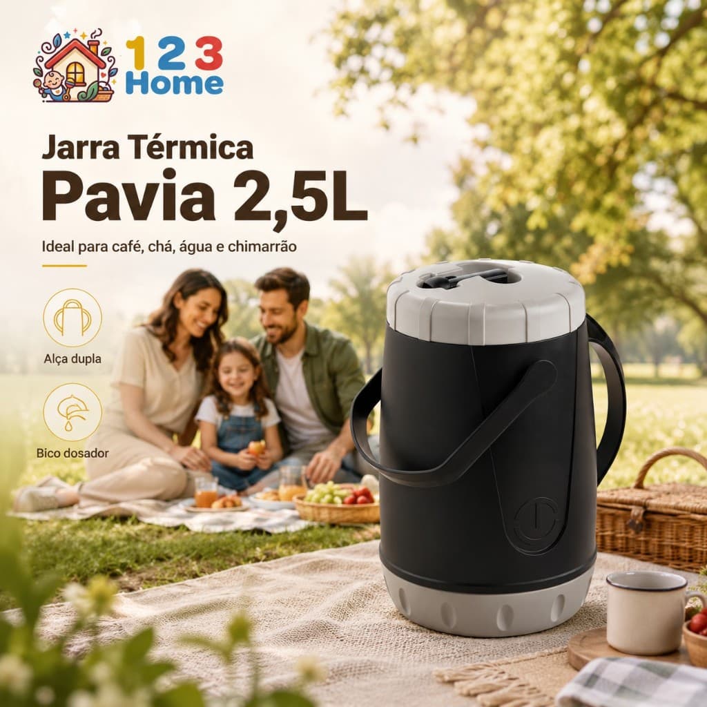 Garrafa Térmica 2,5 Litros Unitermi Pavia – Conserva Quente e Frio Ideal Café Chá Tererê e Chimarrão